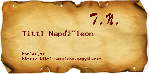 Tittl Napóleon névjegykártya